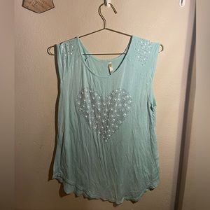 Ocation Aqua women’s tank top-shirt with heart-XL